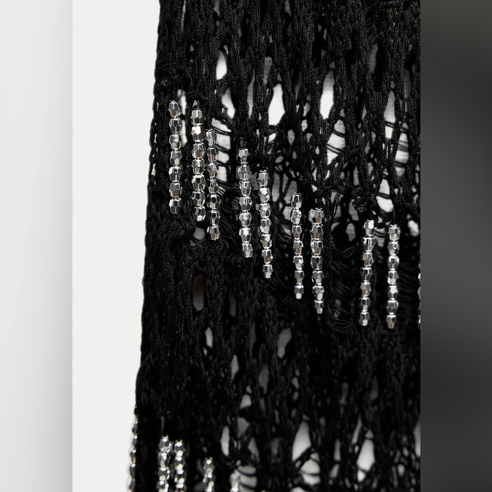 NWT Zara Woman BEADED MESH DRESS Size S Small - Picture 7 of 12